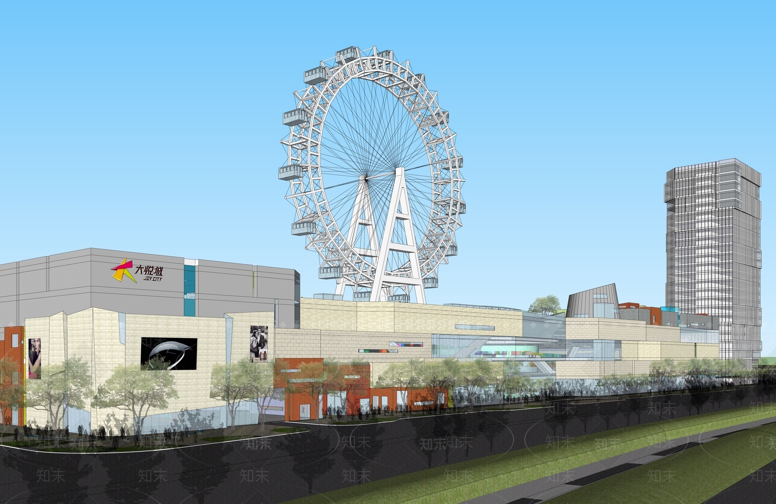 现代商场建筑SU模型下载【ID:1185507801】