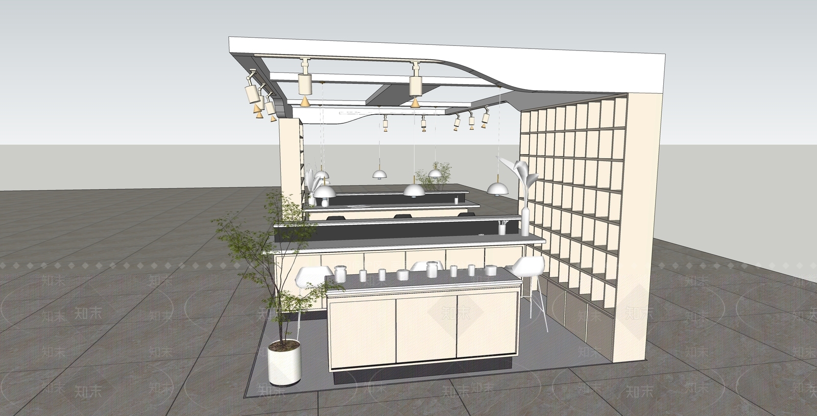 现代美妆店SU模型下载【ID:1185508218】