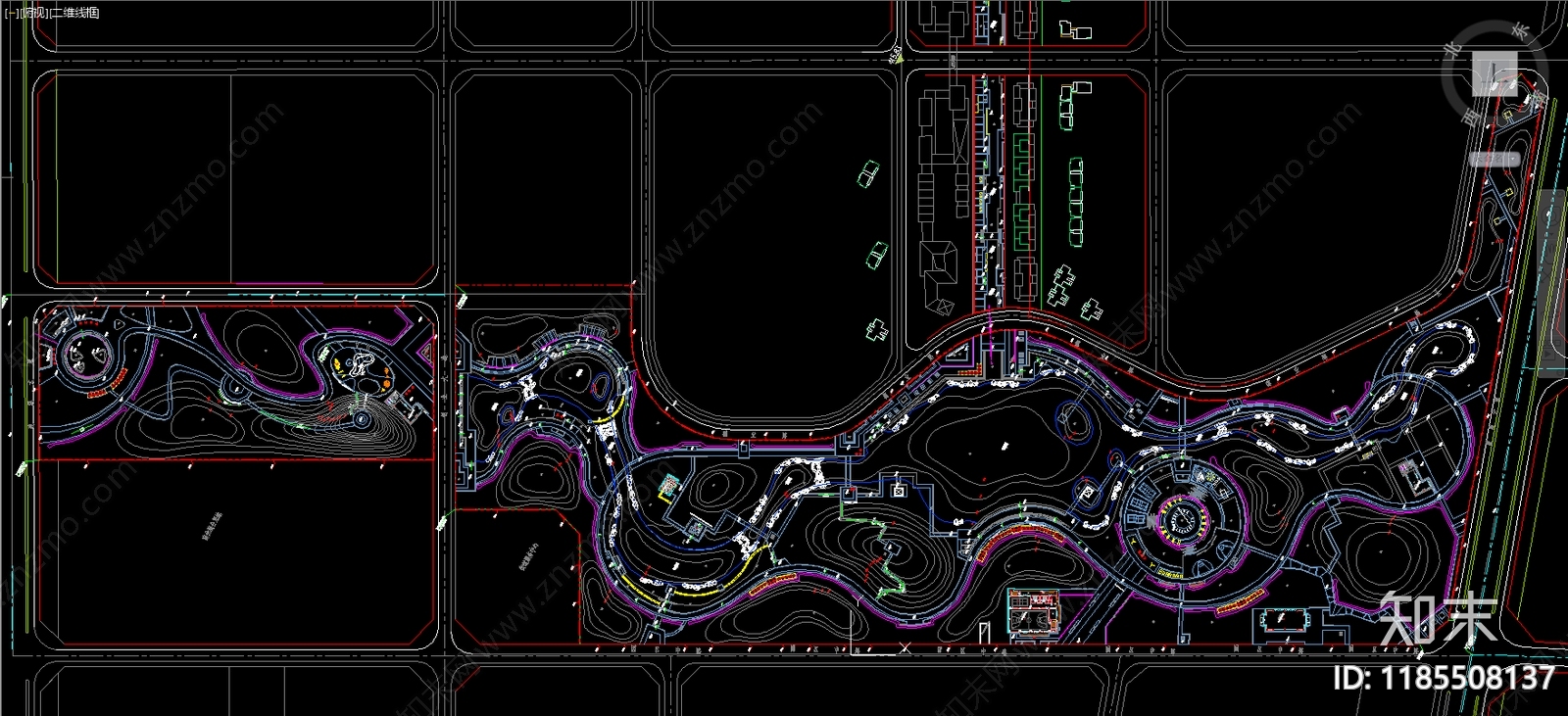 景观平面图cad施工图下载【ID:1185508137】
