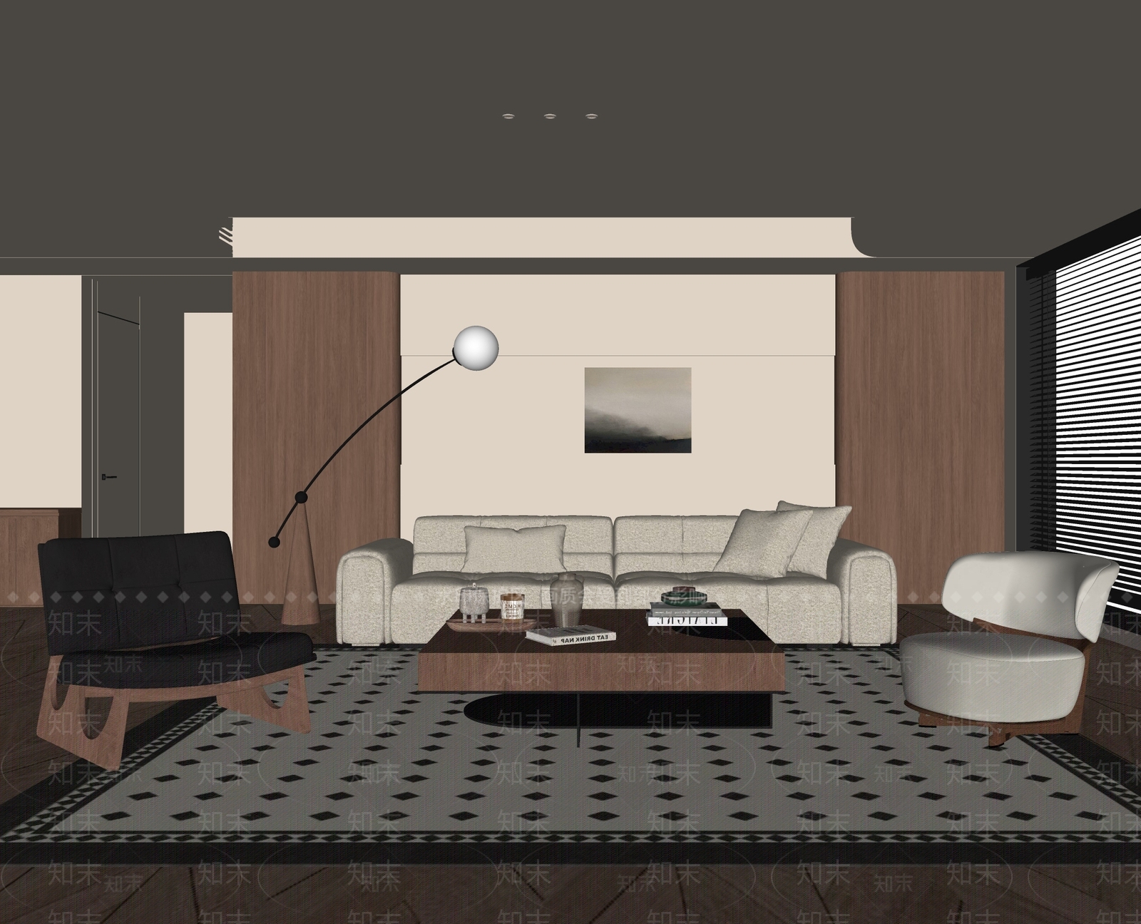 原木侘寂斗柜SU模型下载【ID:1185508235】