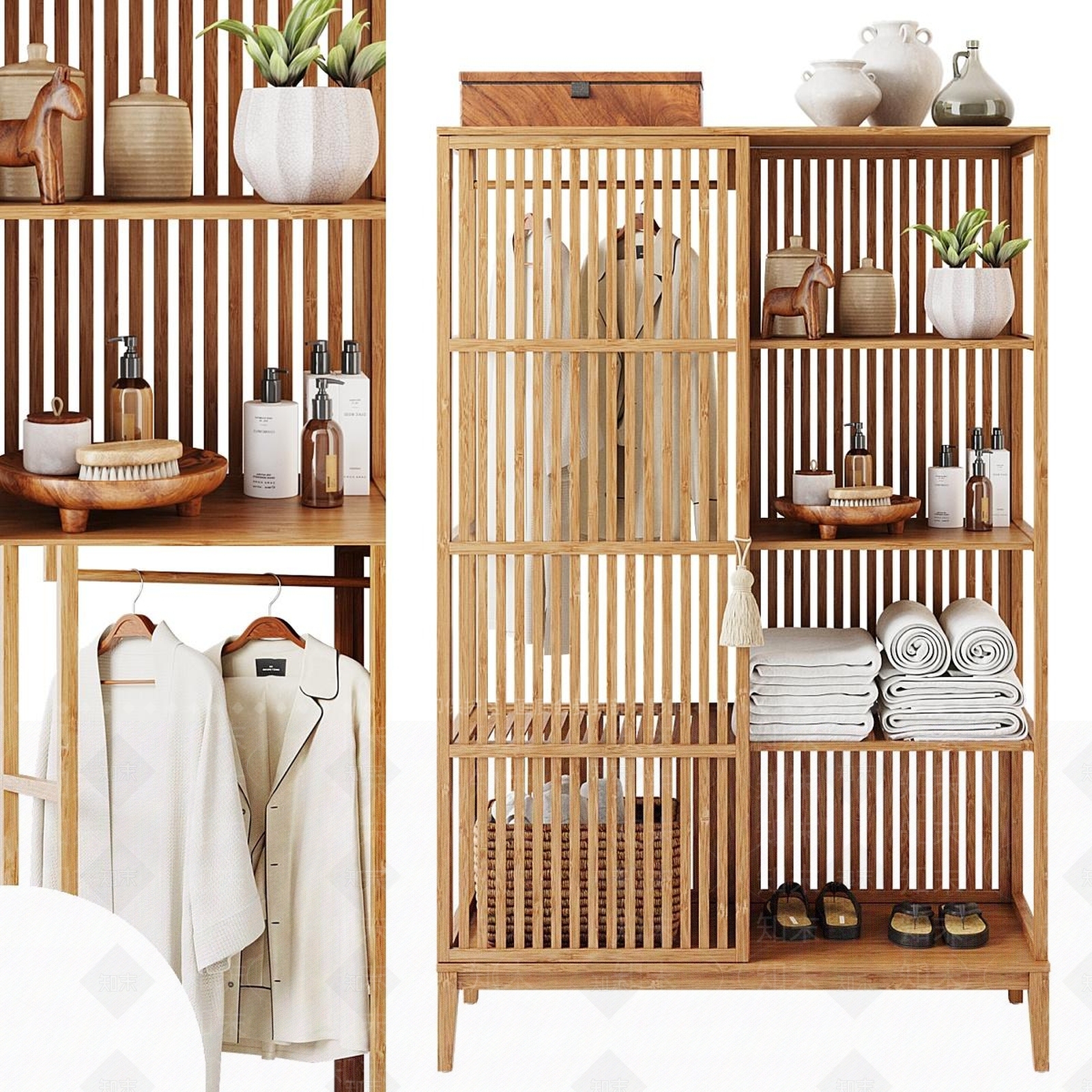 北欧禅意其他柜子3D模型下载【ID:1185518201】