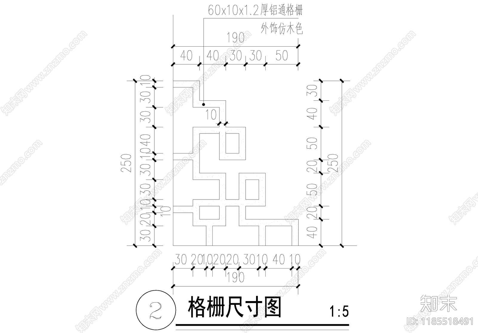 新中式廊架cad施工图下载【ID:1185518491】