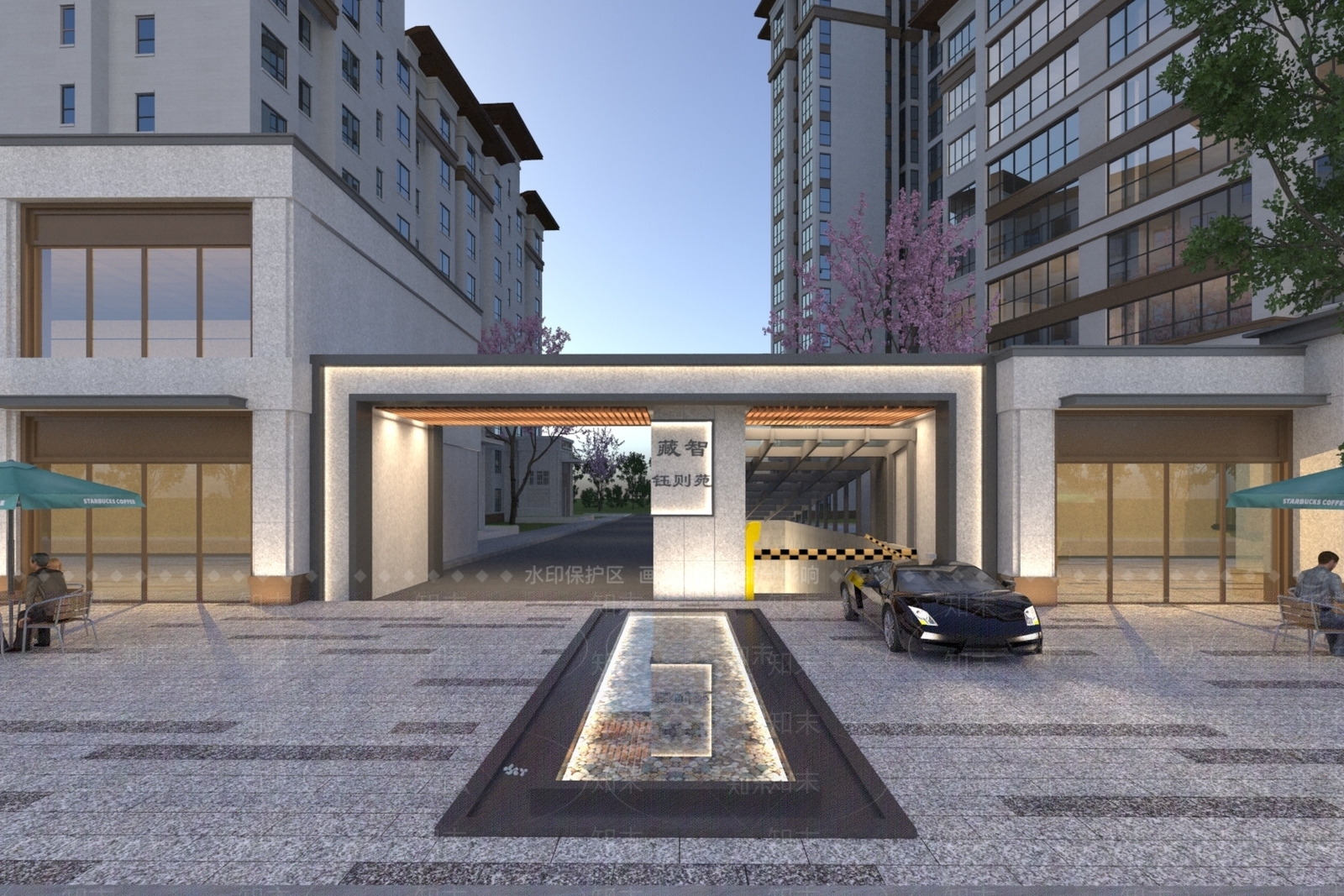 现代新中式商业街3D模型下载【ID:1185518836】