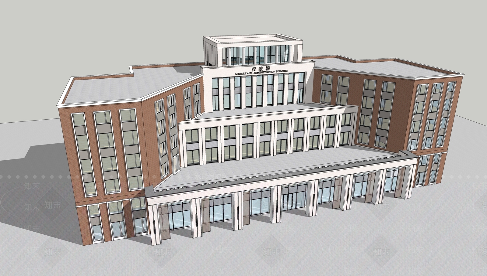 现代学校建筑SU模型下载【ID:1185522882】