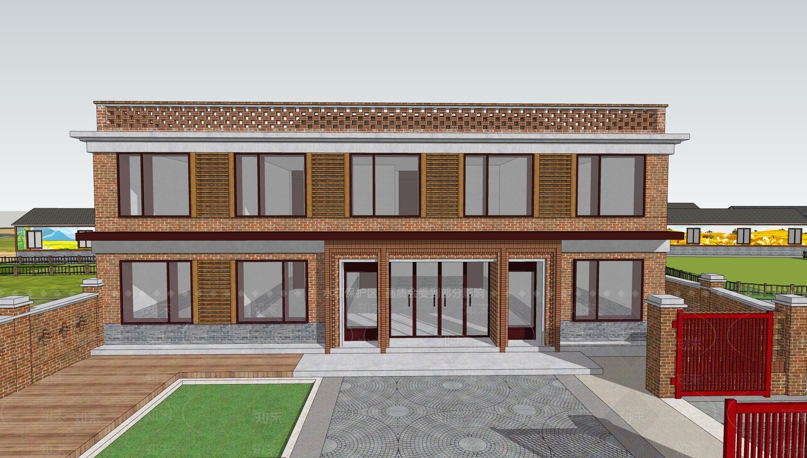 现代民宿建筑SU模型下载【ID:1185522825】