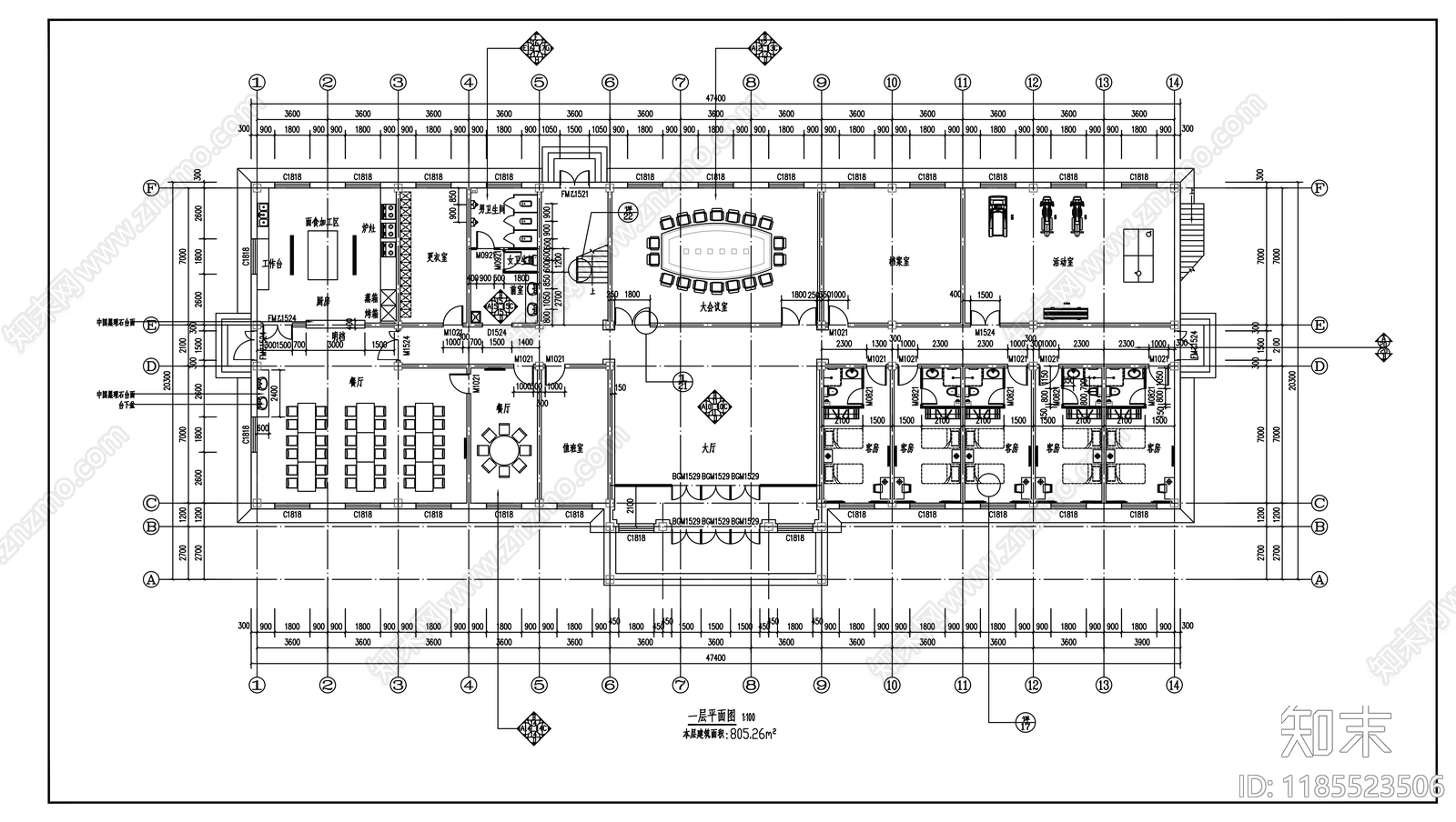 现代整体办公空间cad施工图下载【ID:1185523506】