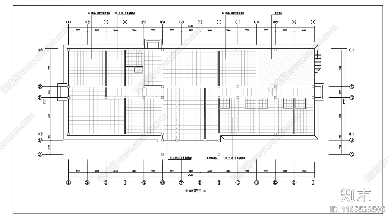 现代整体办公空间cad施工图下载【ID:1185523506】