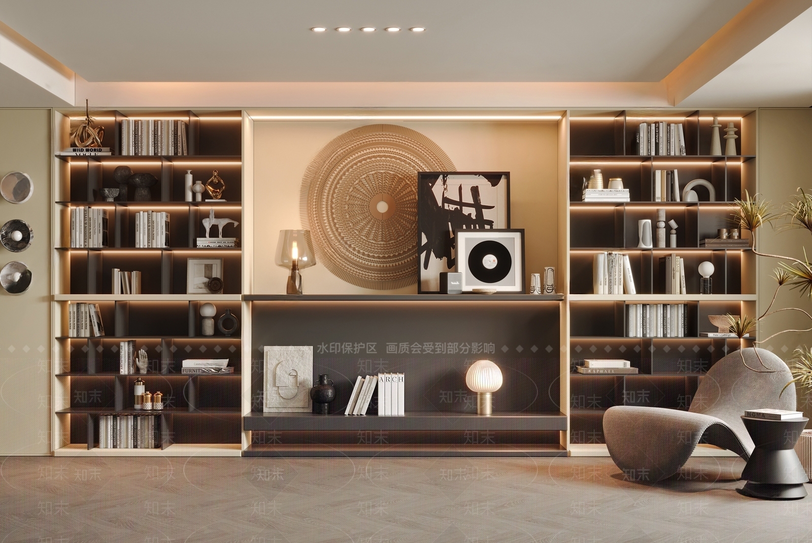 现代书房SU模型下载【ID:1185525327】