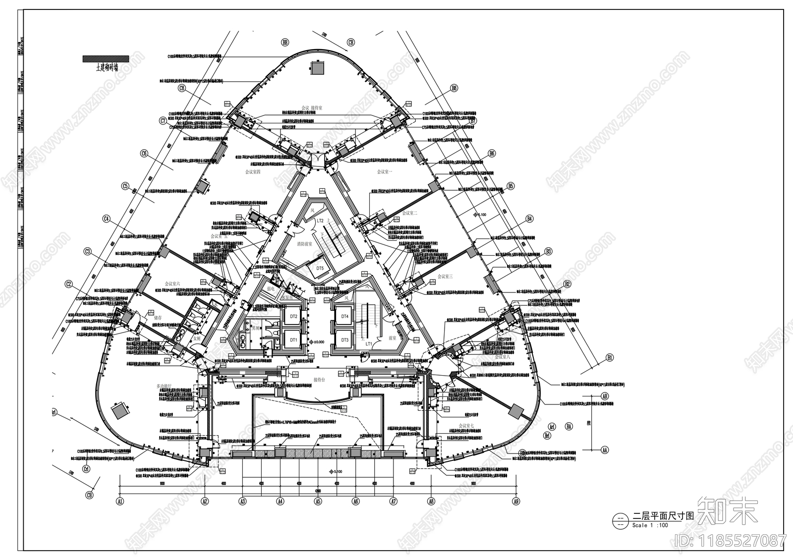 现代整体办公空间cad施工图下载【ID:1185527087】