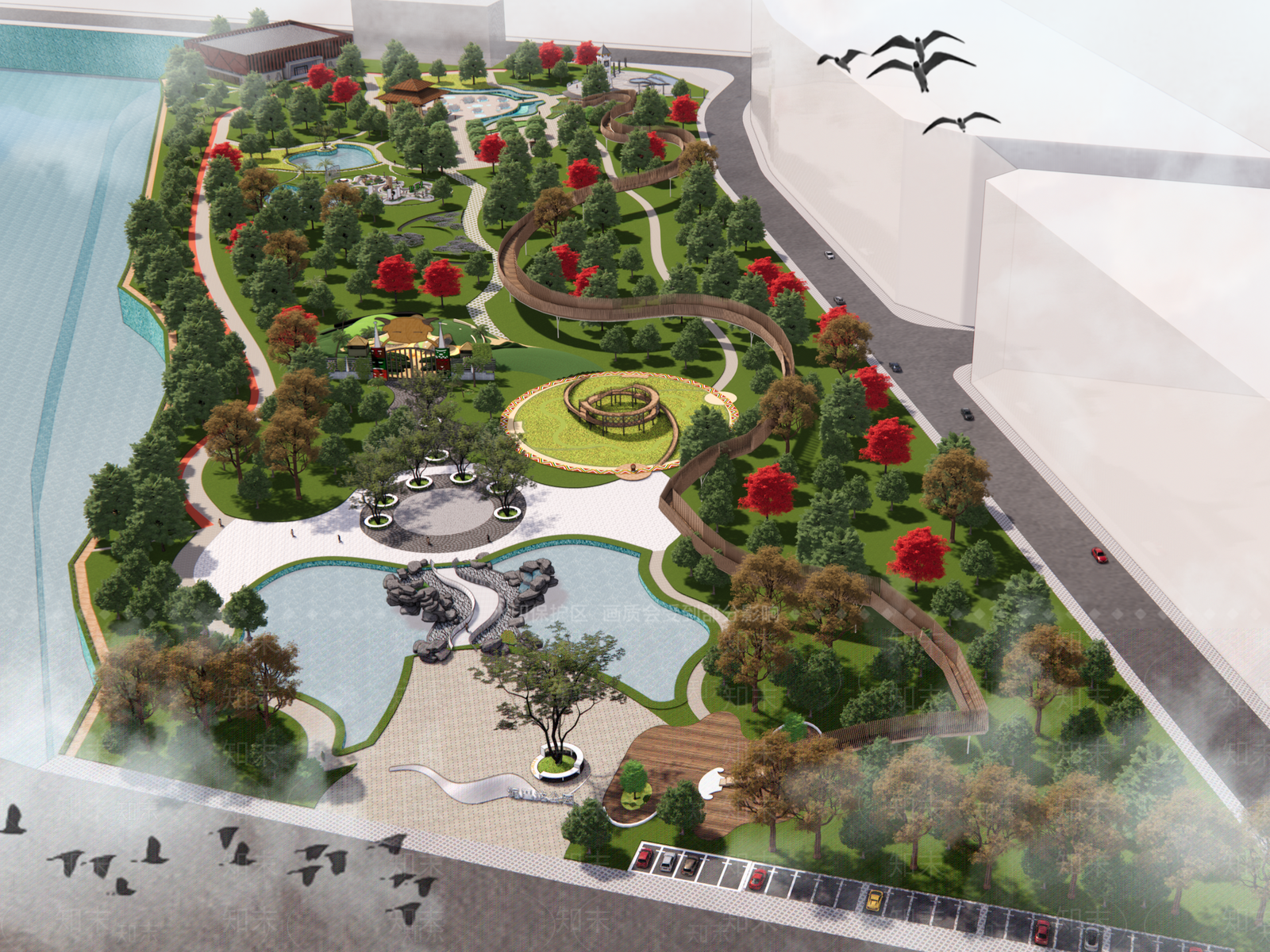 现代禅意景观公园SU模型下载【ID:1186765294】