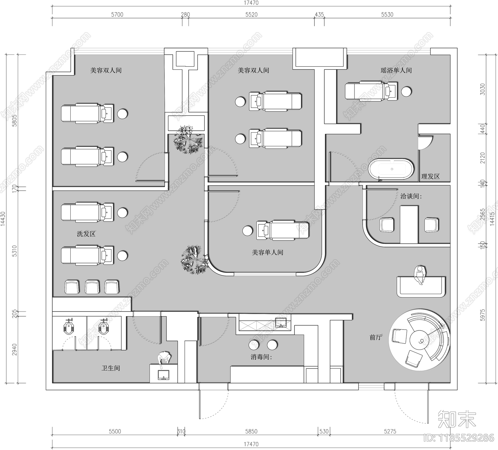 现代其他工装空间cad施工图下载【ID:1185529286】