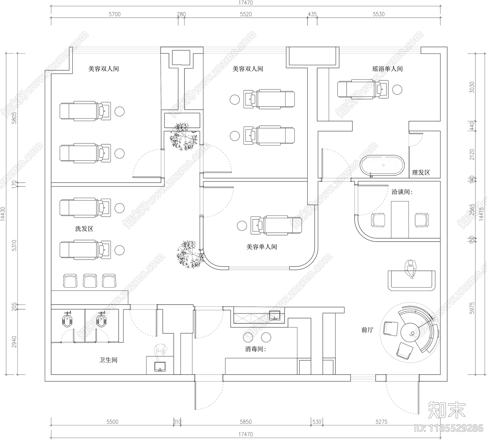 现代其他工装空间cad施工图下载【ID:1185529286】