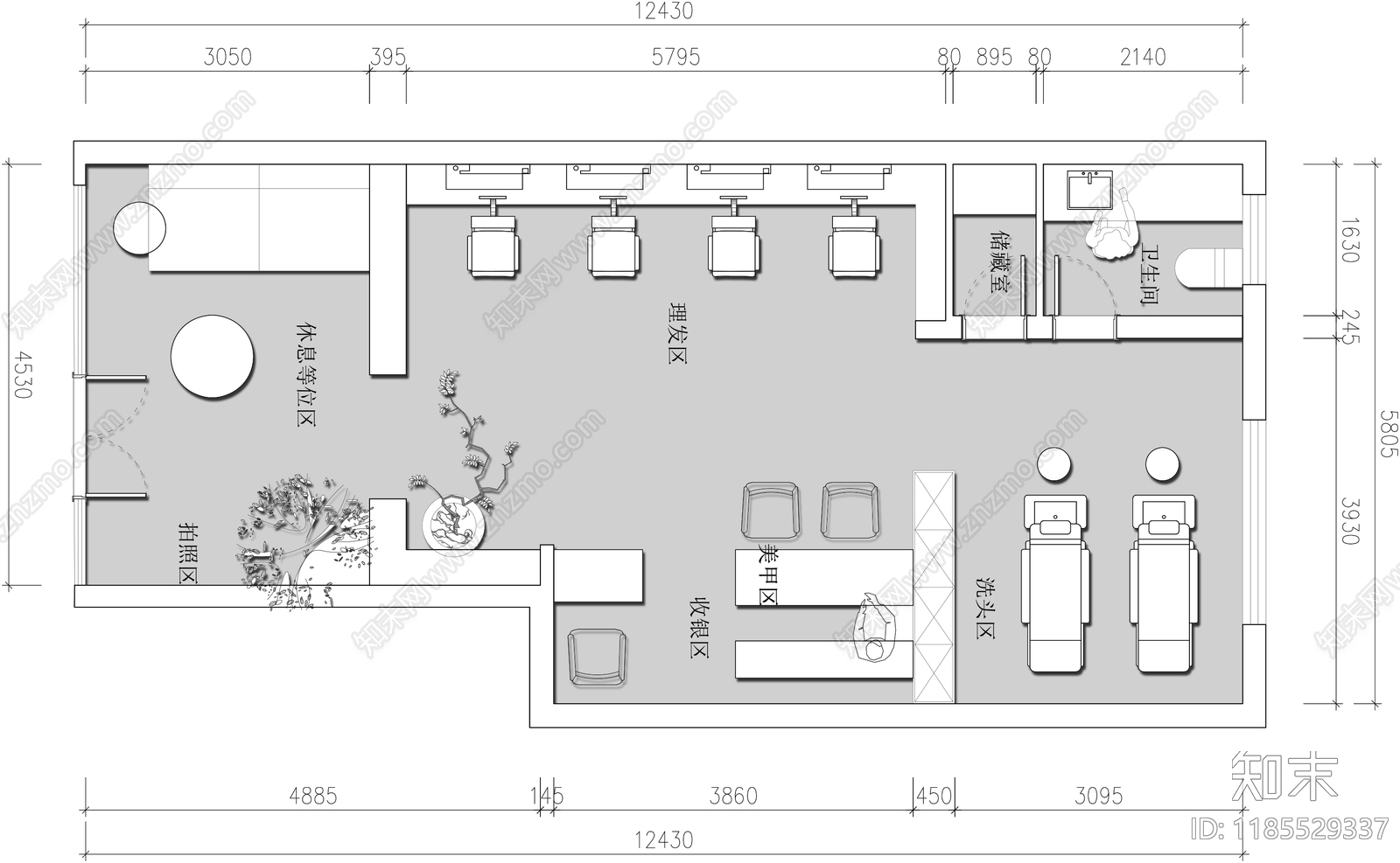 现代其他工装空间施工图下载【ID:1185529337】
