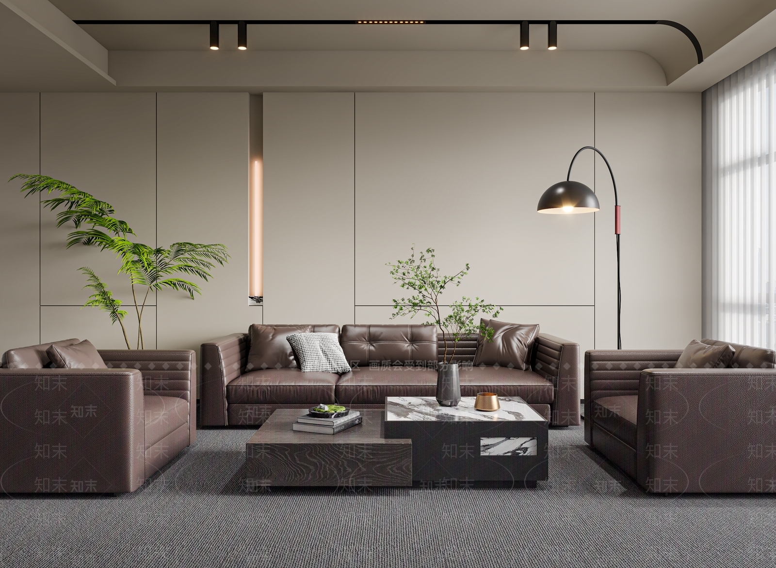 现代极简接待室3D模型下载【ID:1185530119】