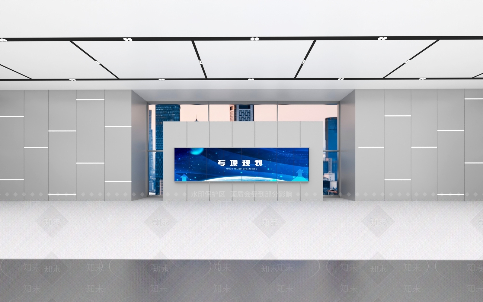 现代科技展厅SU模型下载【ID:1185531882】