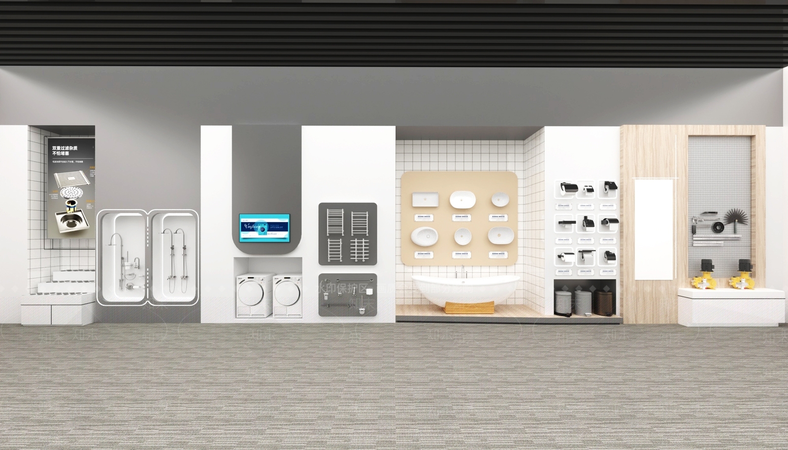 现代商业展厅SU模型下载【ID:1185536116】