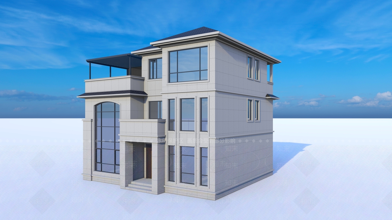 现代多层住宅SU模型下载【ID:1185537006】