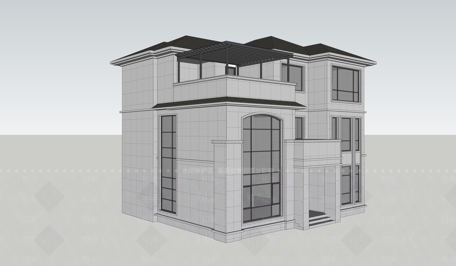 现代多层住宅SU模型下载【ID:1185537006】