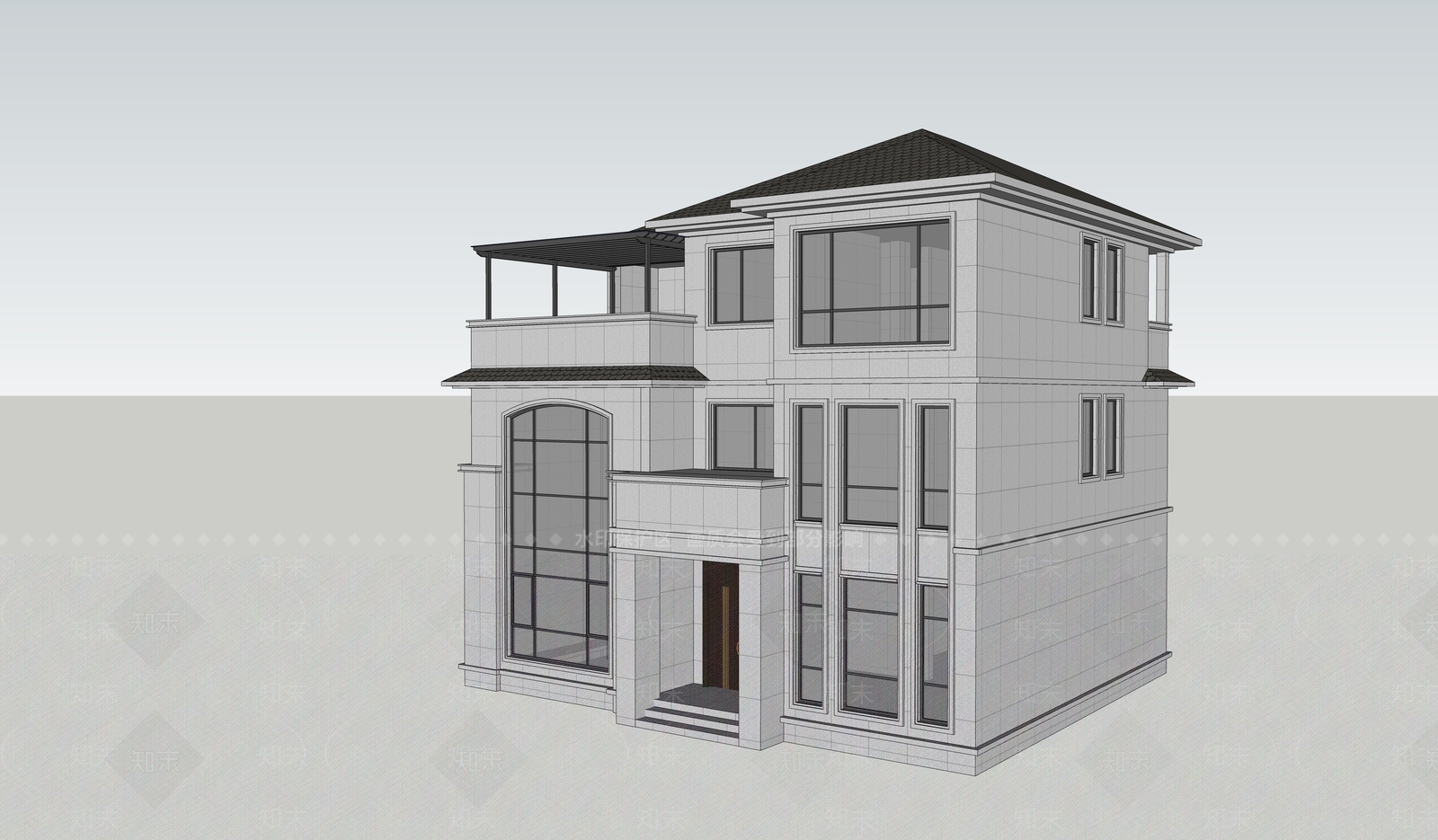 现代多层住宅SU模型下载【ID:1185537006】