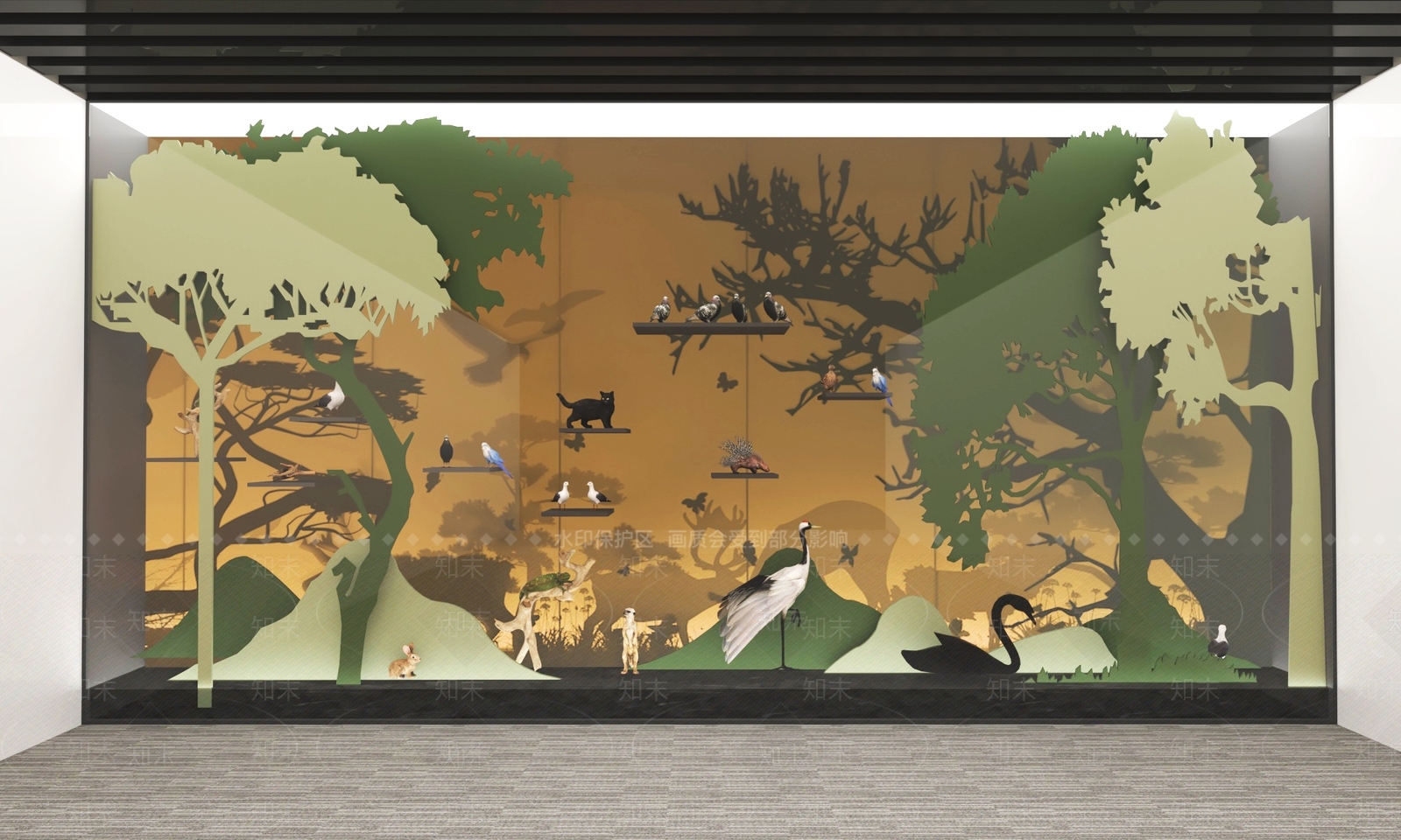 现代文化展厅SU模型下载【ID:1185537004】