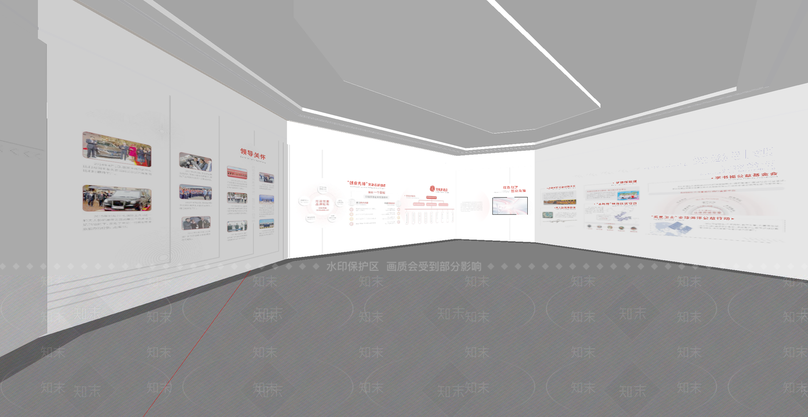 现代党建展厅SU模型下载【ID:1185537885】