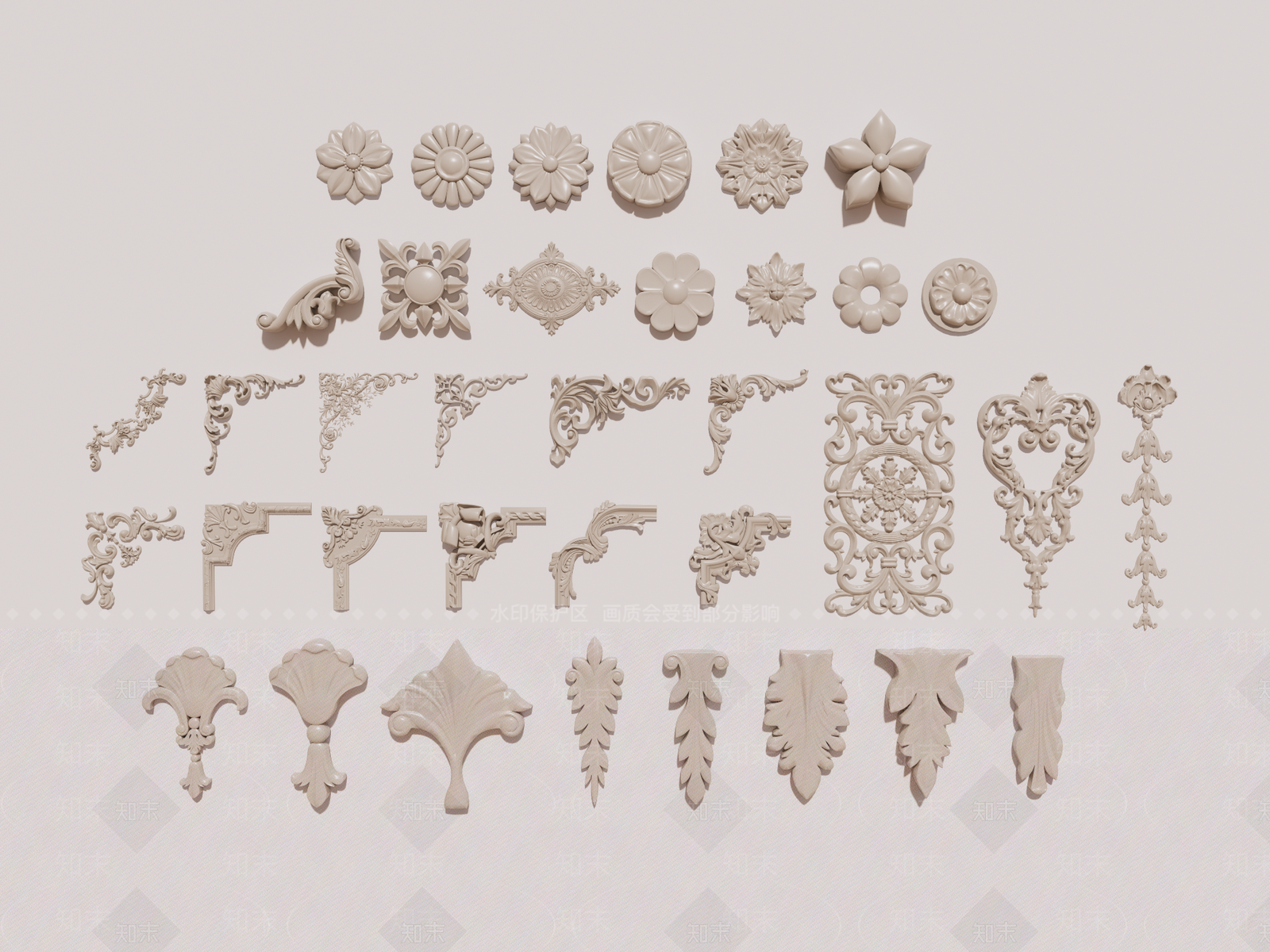 法式欧式雕花SU模型下载【ID:1185550179】