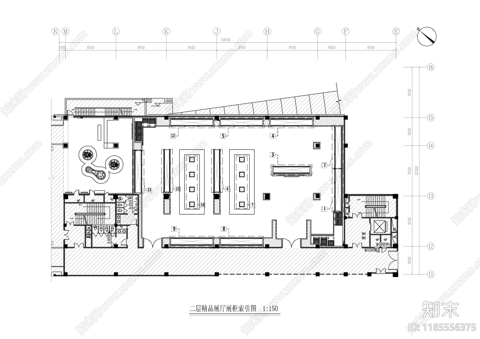 现代博物馆cad施工图下载【ID:1185556375】