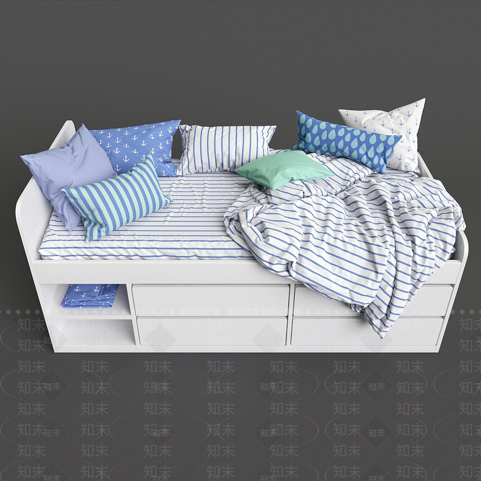 儿童床3D模型下载【ID:1185563213】