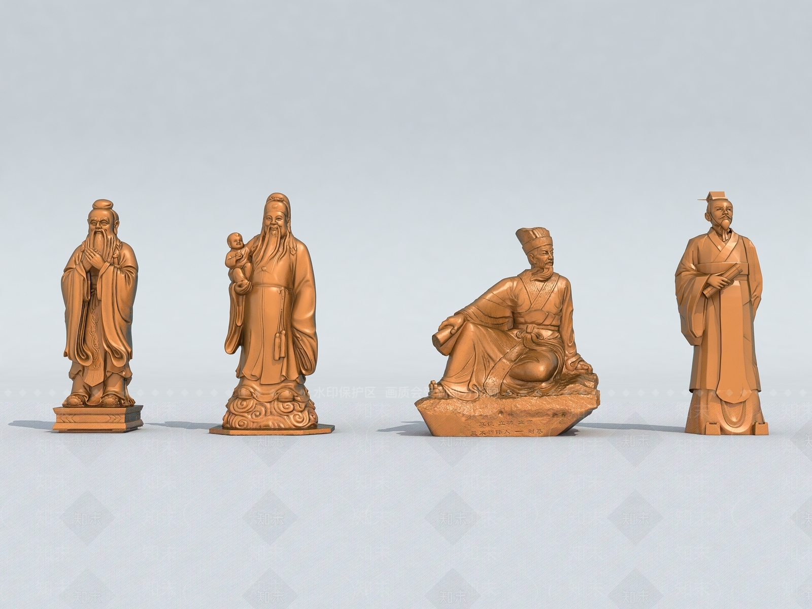 中式景观雕塑3D模型下载【ID:1185565250】