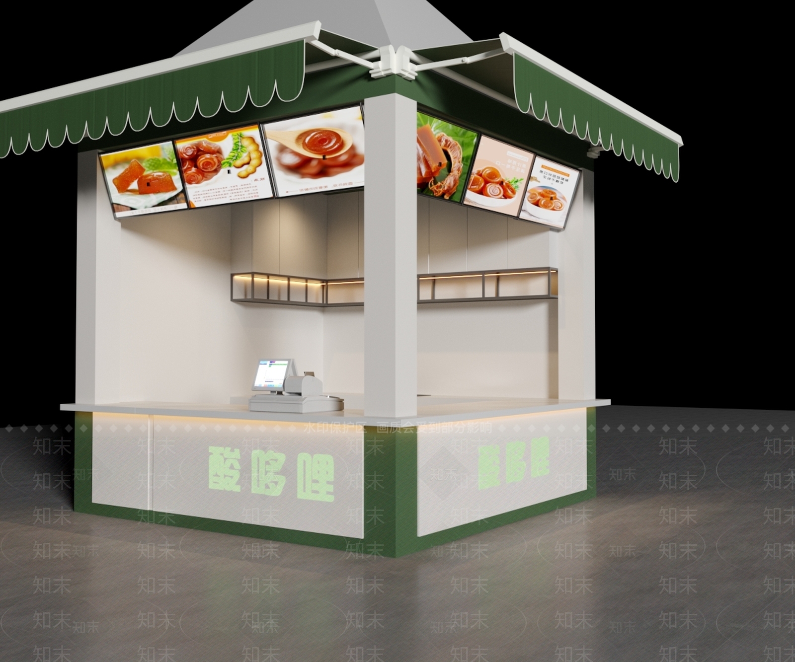 简约现代甜品面包店3D模型下载【ID:1185568433】