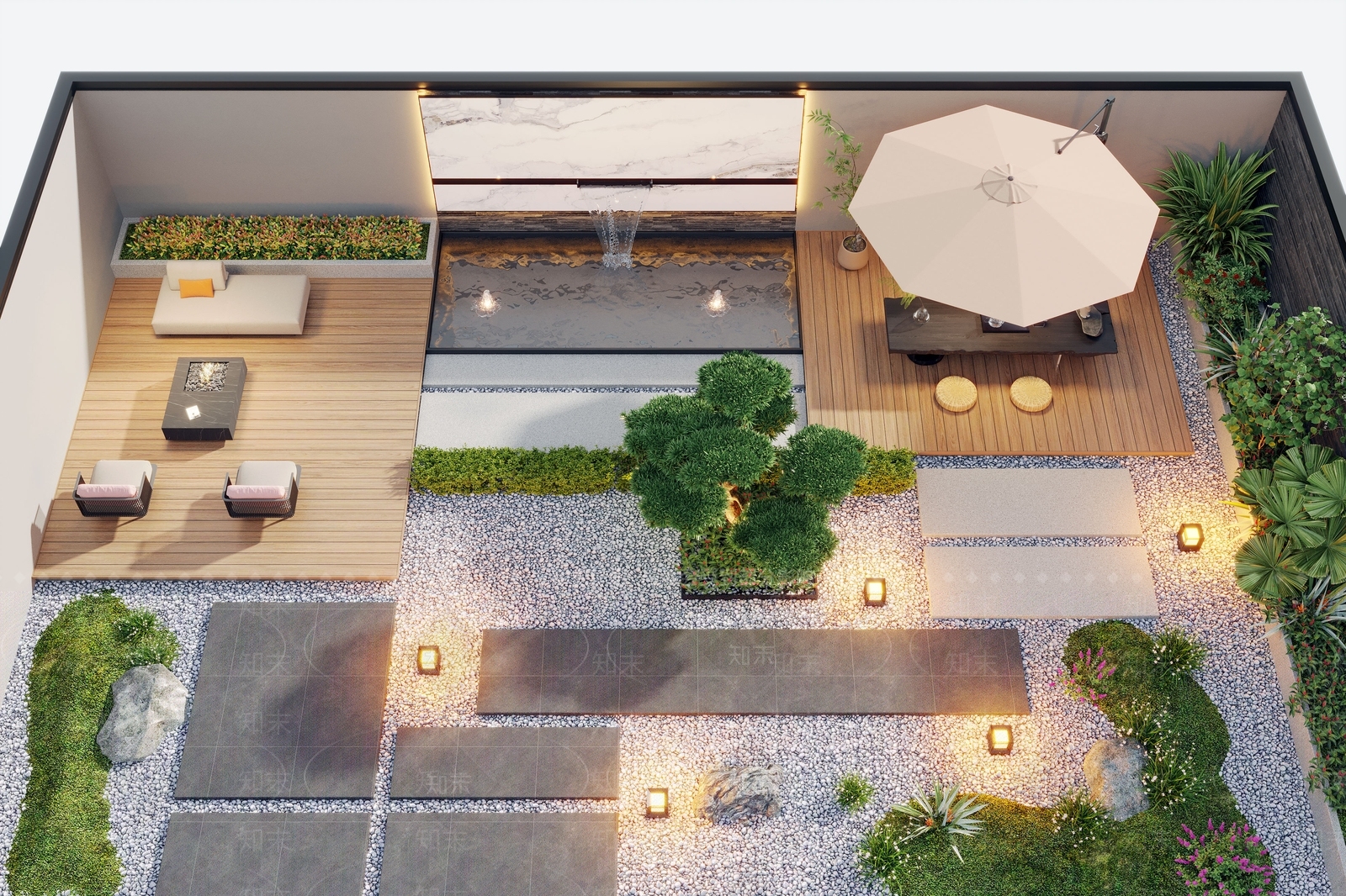 现代庭院3D模型下载【ID:1185573393】