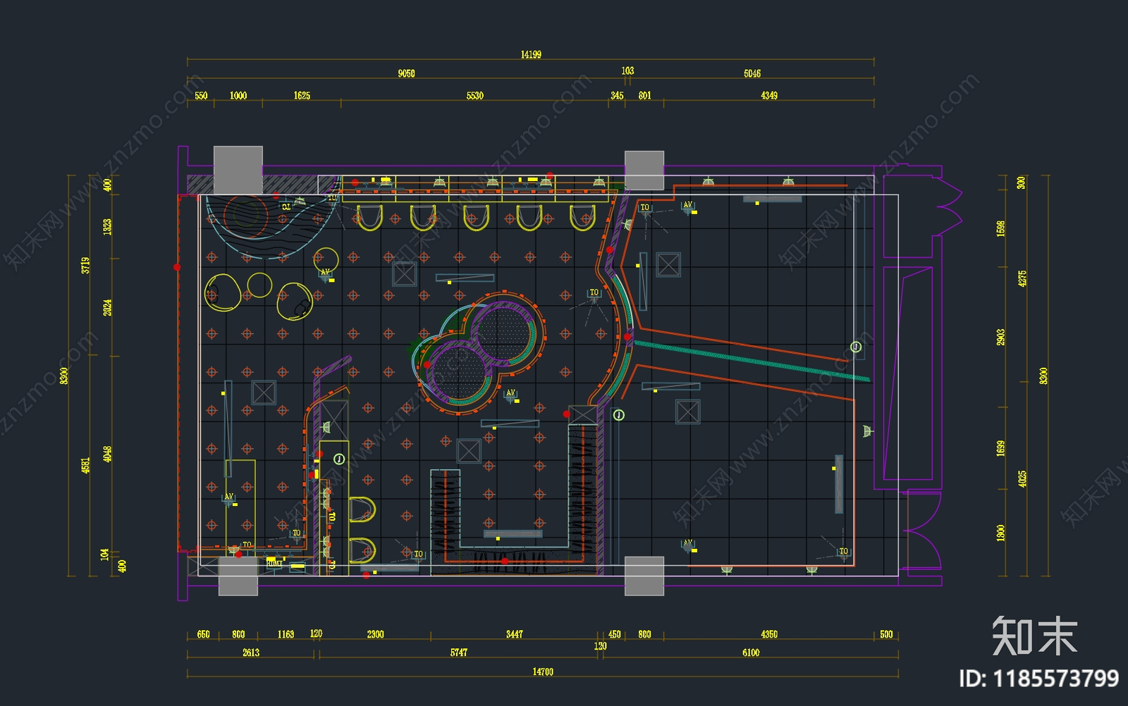 现代其他工装空间cad施工图下载【ID:1185573799】