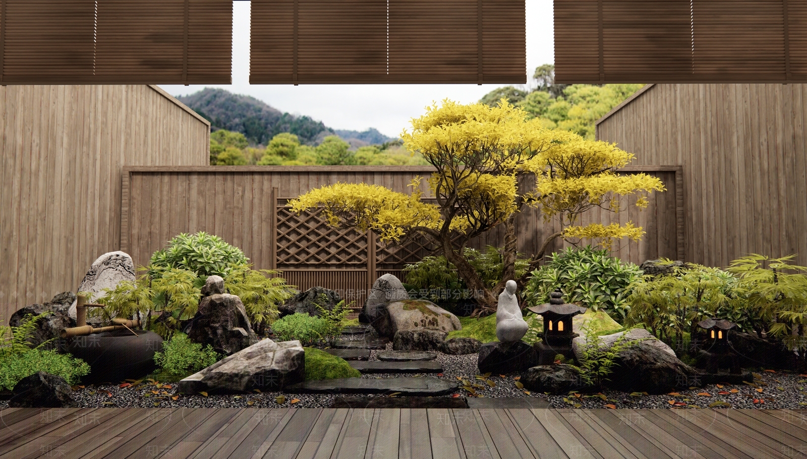 新中式庭院3D模型下载【ID:1185574296】