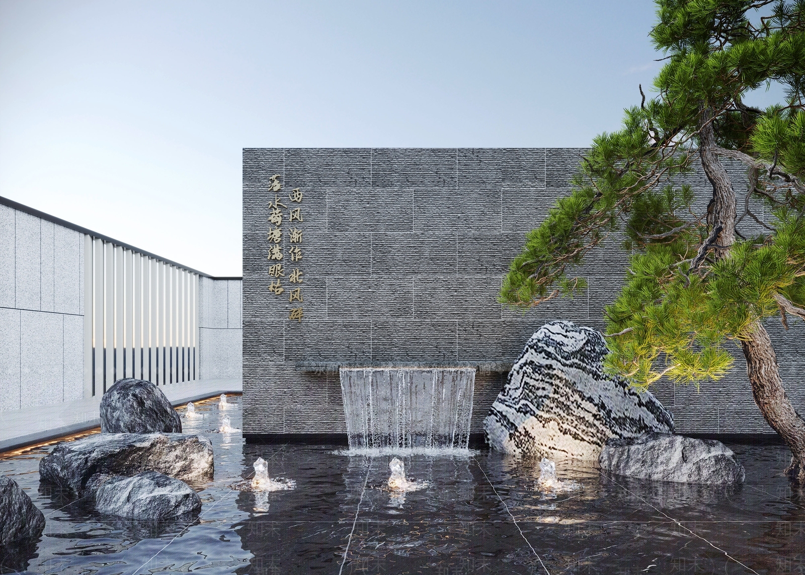 现代假山水景3D模型下载【ID:1185578612】