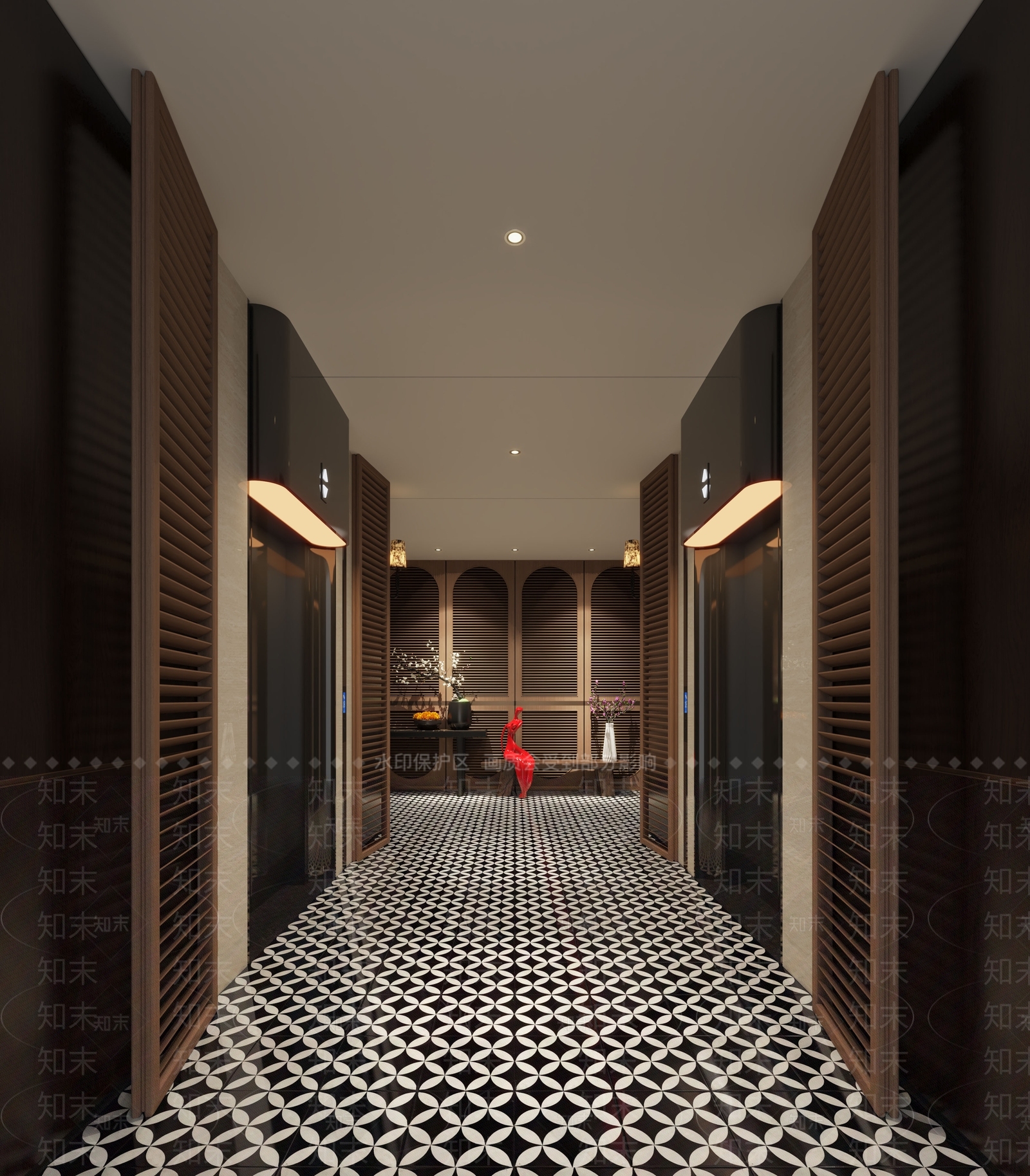 现代电梯间3D模型下载【ID:1185579432】
