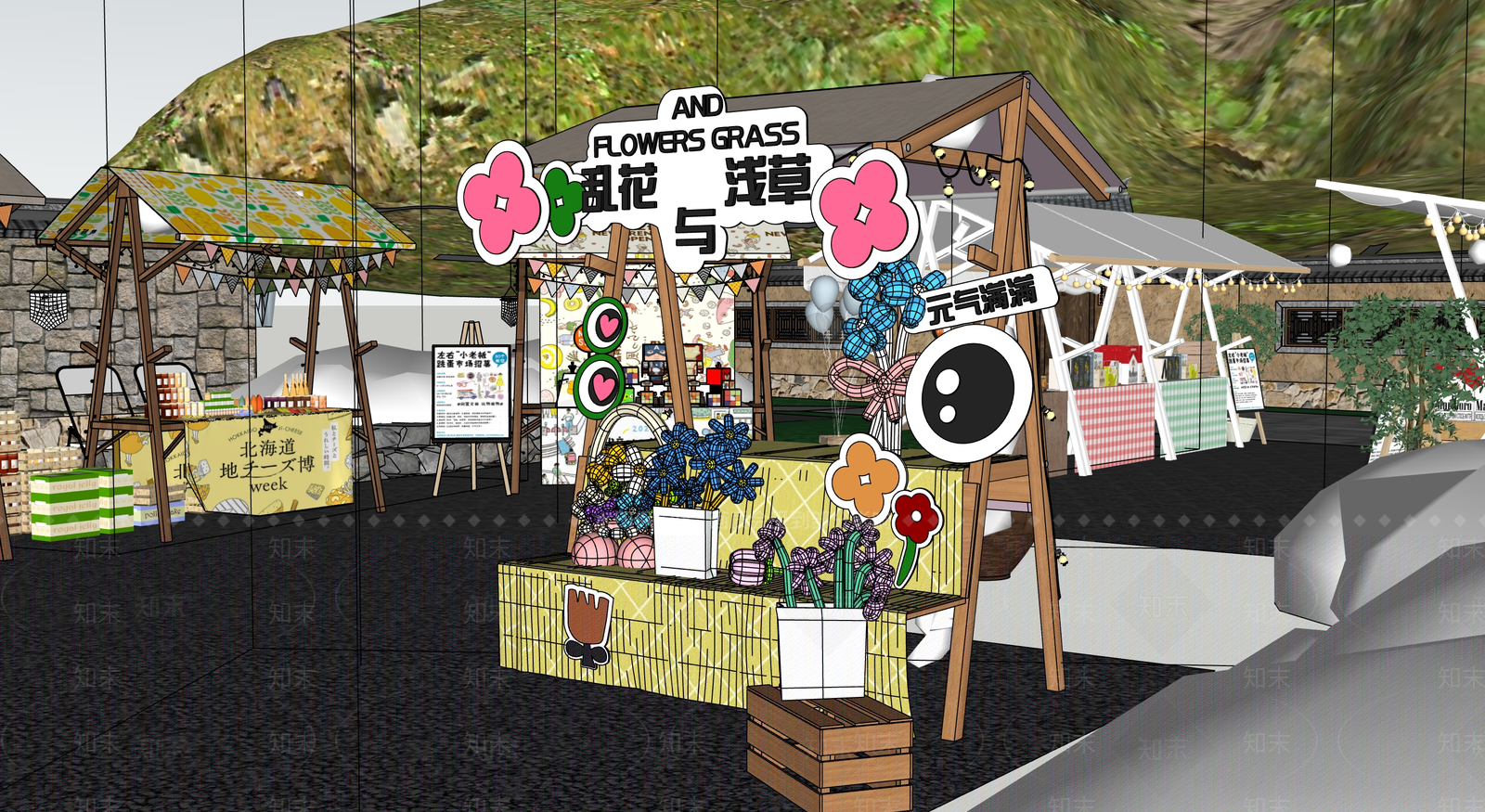 现代轻奢商业景观SU模型下载【ID:1185581133】