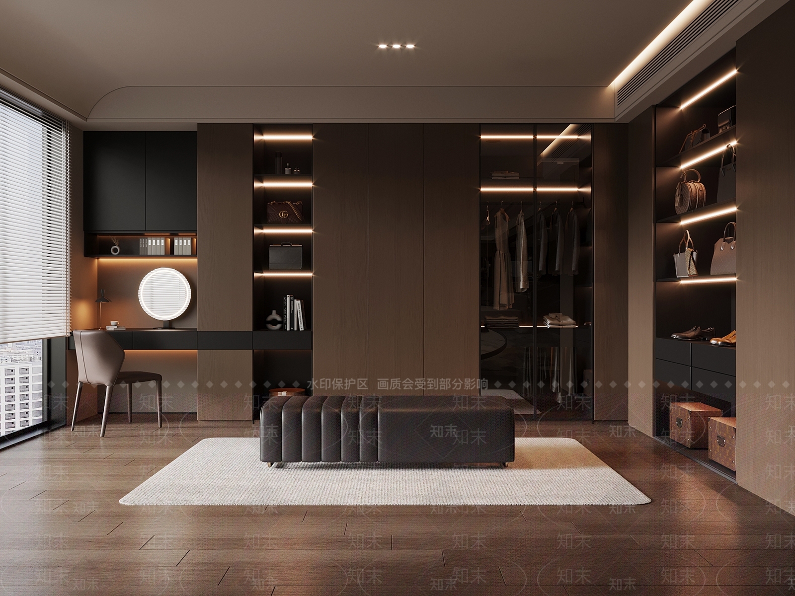 现代衣帽间SU模型下载【ID:1185582430】