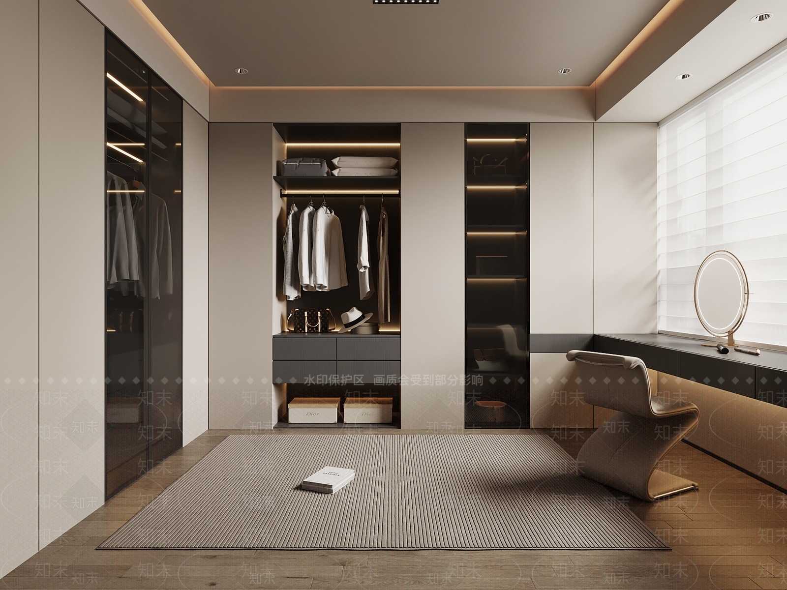 现代衣帽间3D模型下载【ID:1185582478】