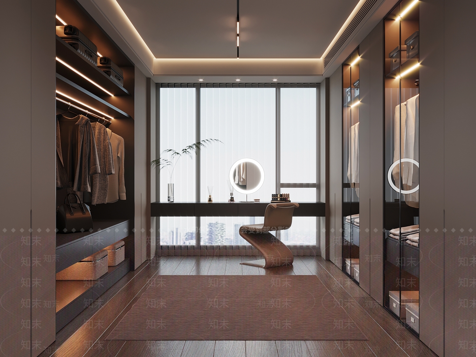 现代衣帽间3D模型下载【ID:1185582469】