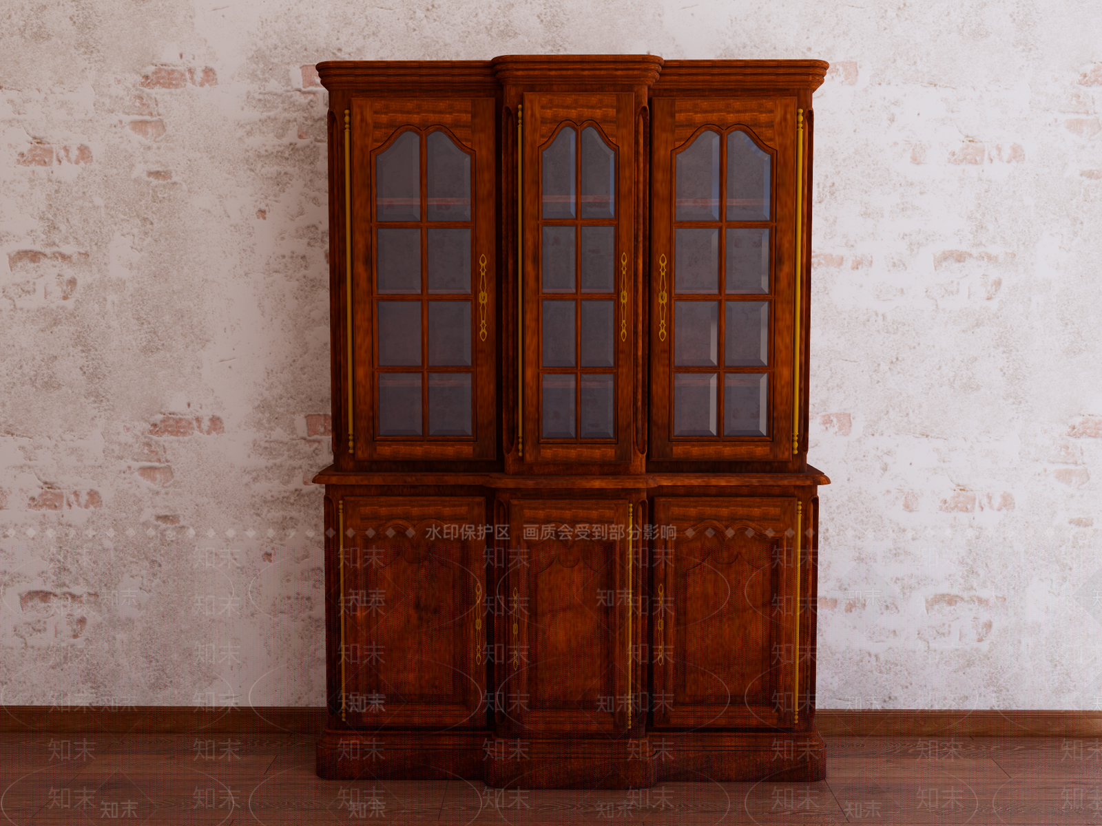 欧式复古酒柜SU模型下载【ID:1185585201】