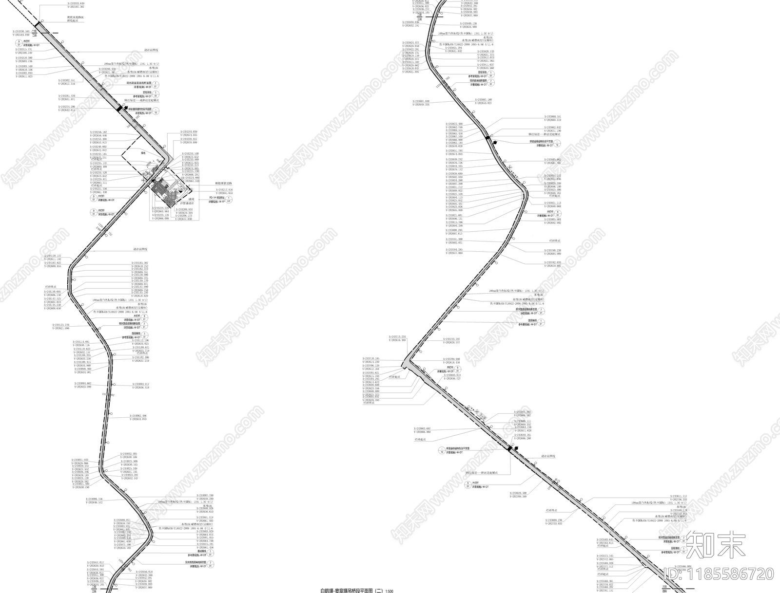 现代道路绿化cad施工图下载【ID:1185586720】