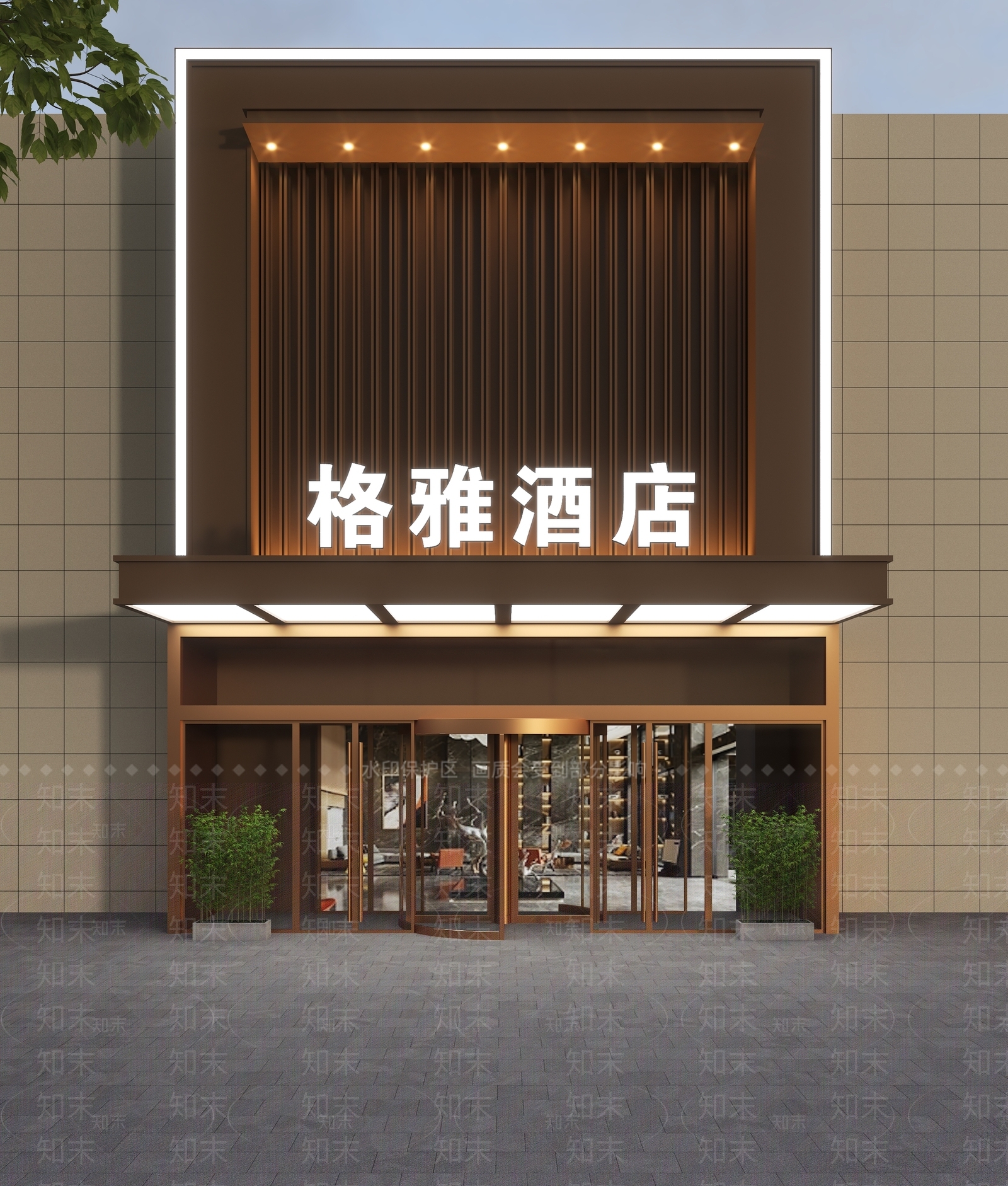 现代门头3D模型下载【ID:1185588226】
