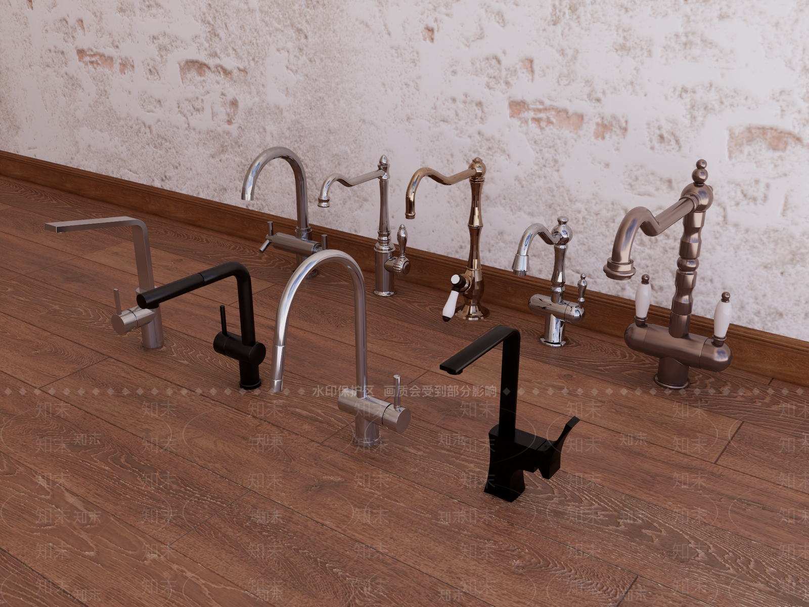 现代欧式水龙头SU模型下载【ID:1185592463】