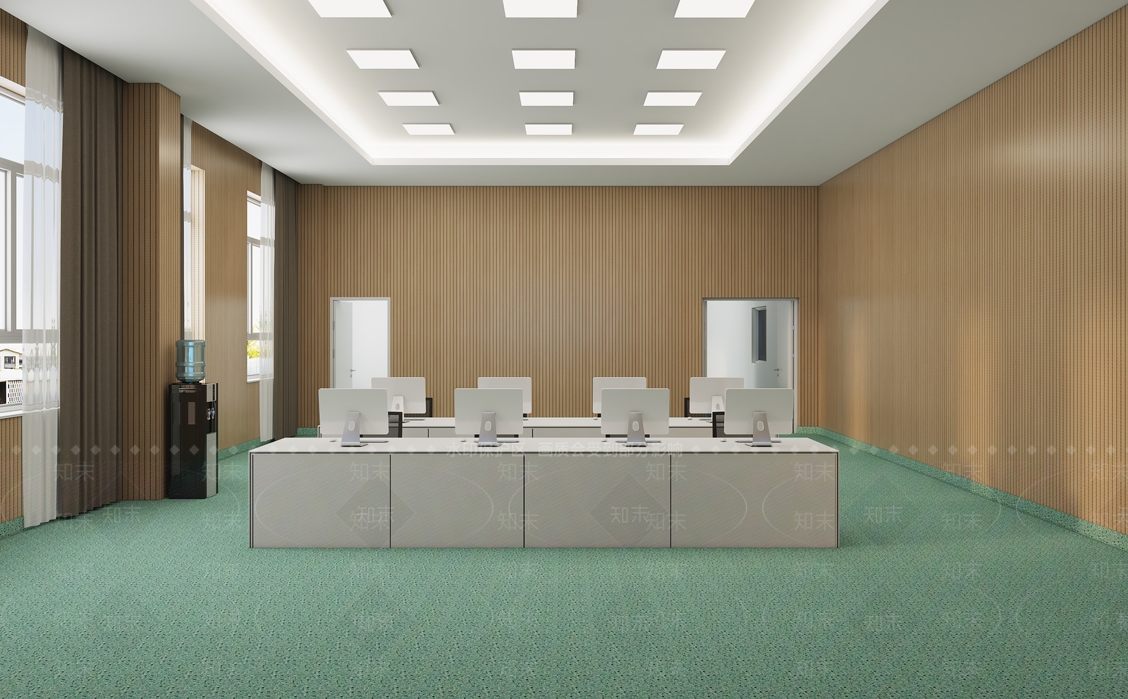 现代原木报告厅3D模型下载【ID:1185592704】