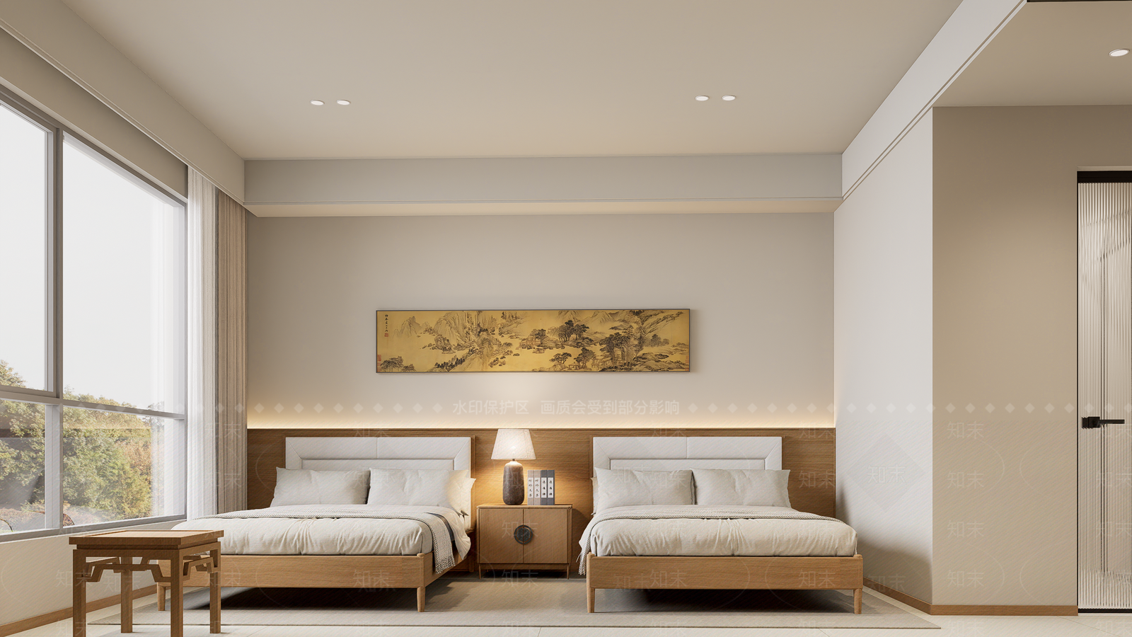 现代酒店客房SU模型下载【ID:1185594720】