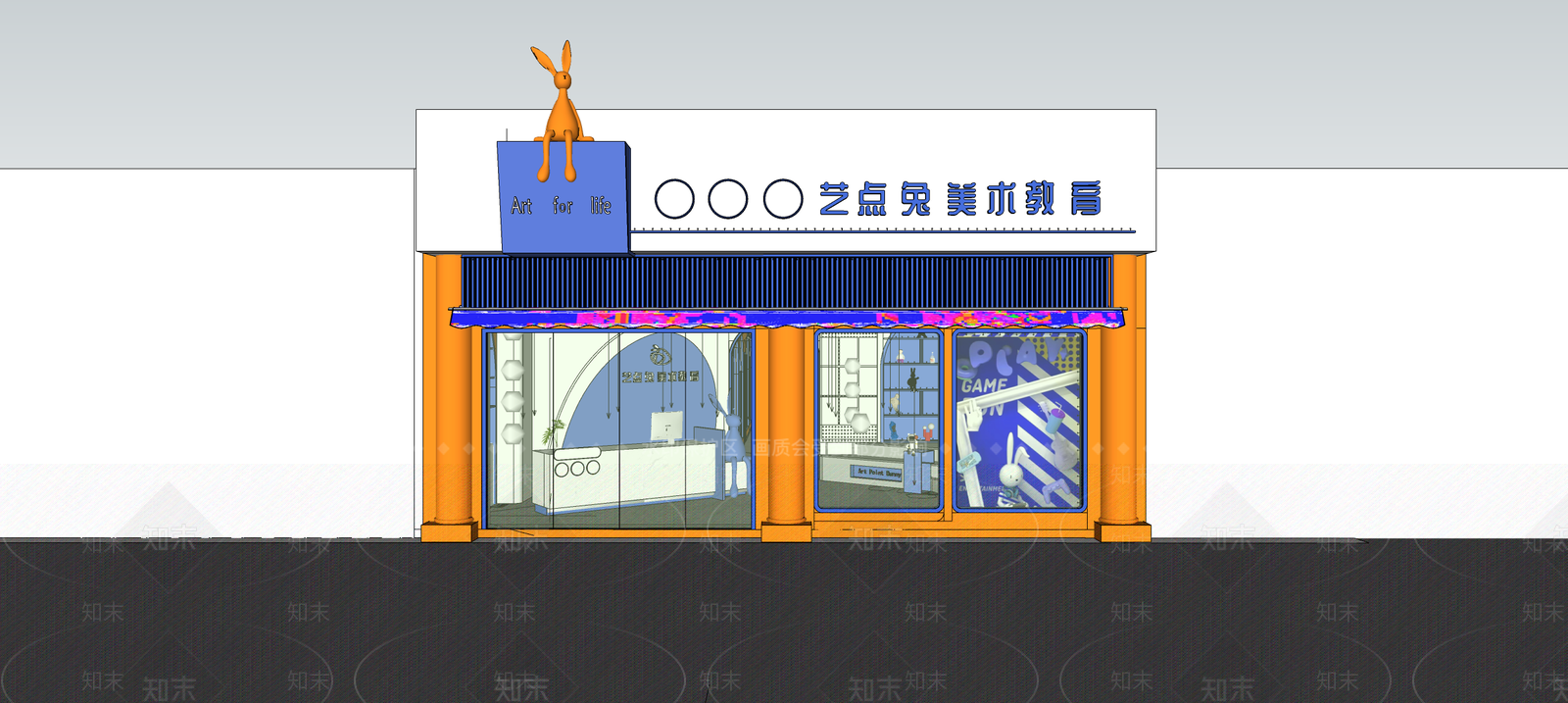 现代教室SU模型下载【ID:1185595353】