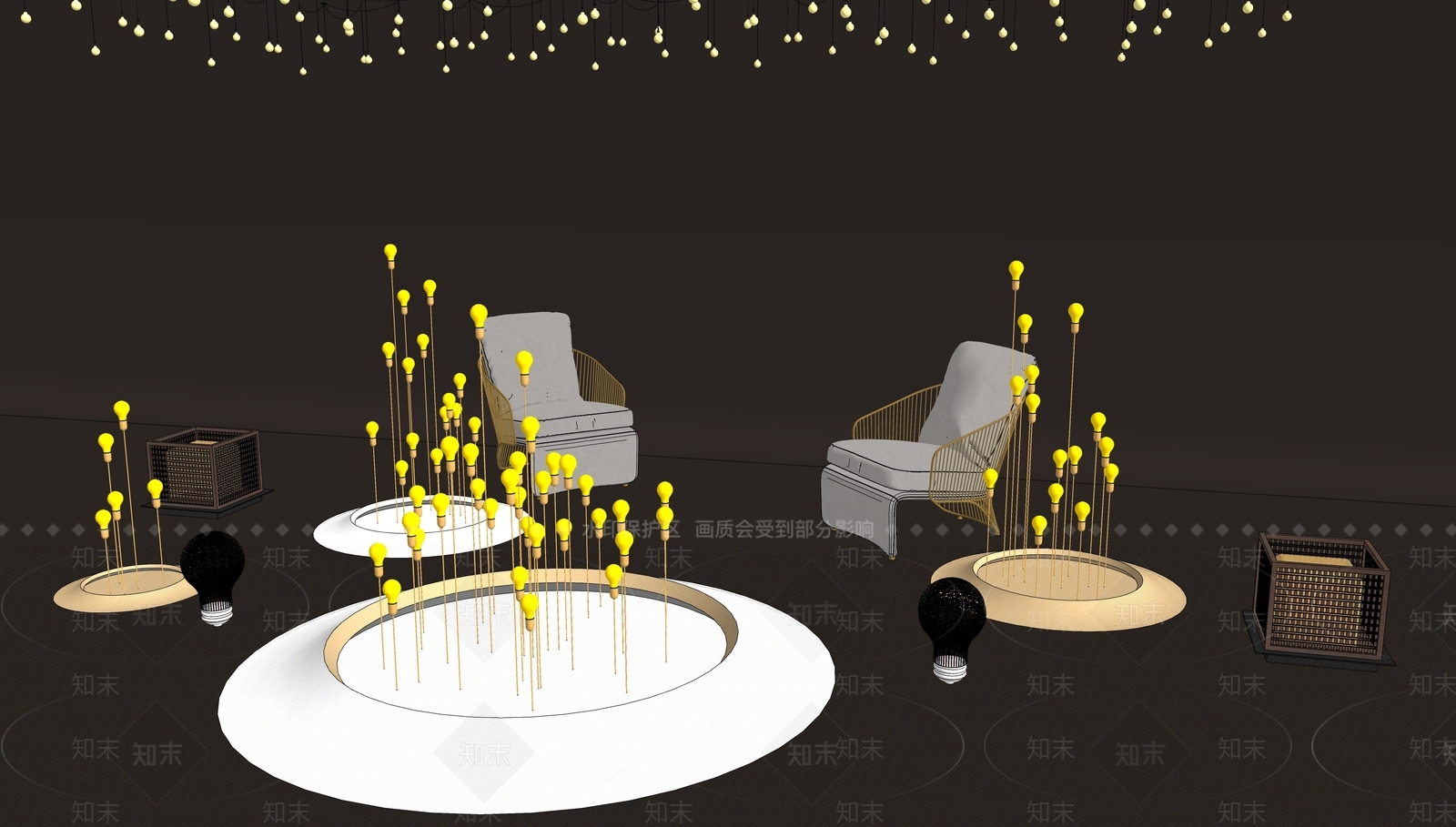 现代灯具组合SU模型下载【ID:1185597854】
