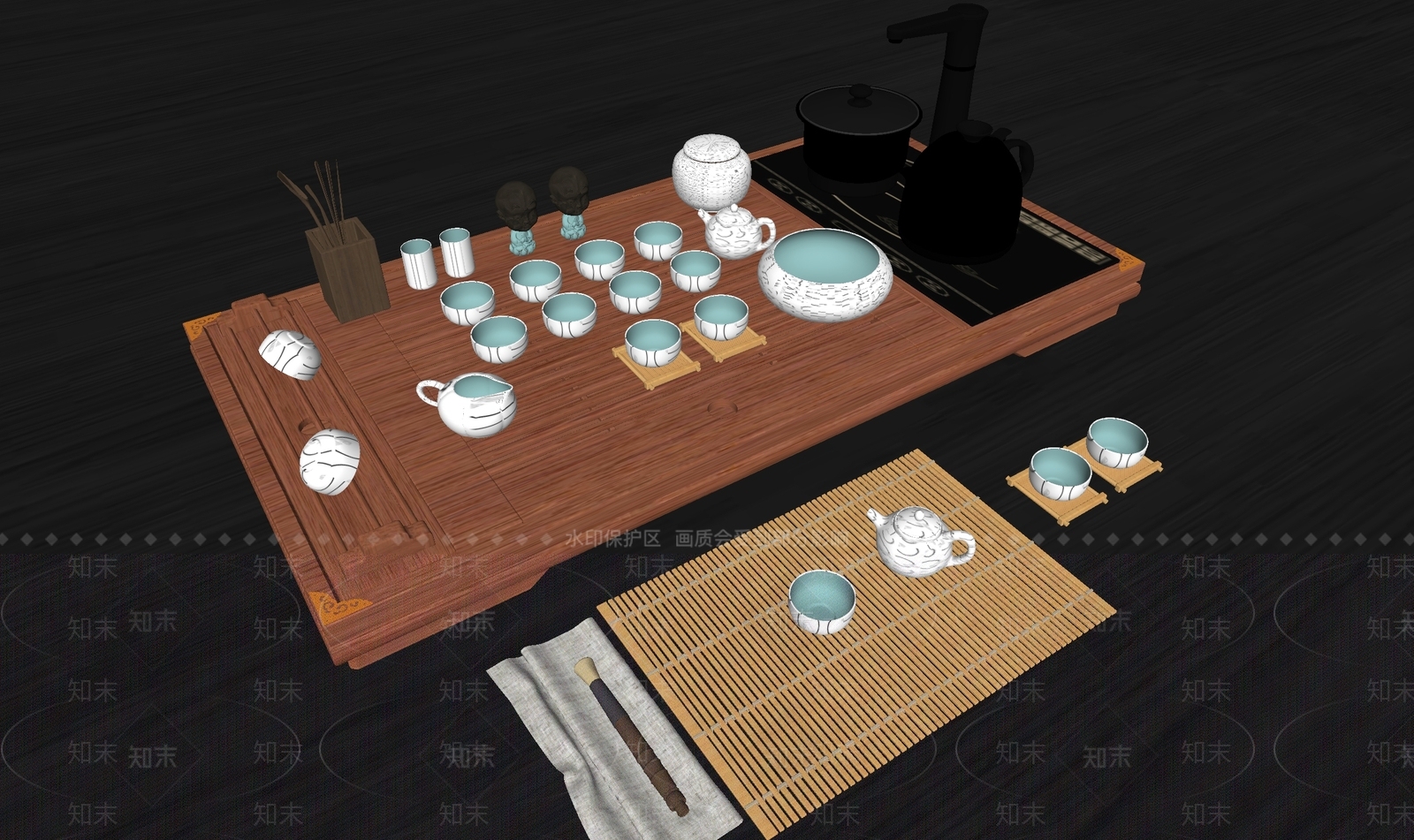 茶具SU模型下载【ID:1185598600】