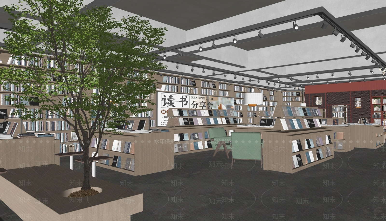 现代图书馆SU模型下载【ID:1185602700】