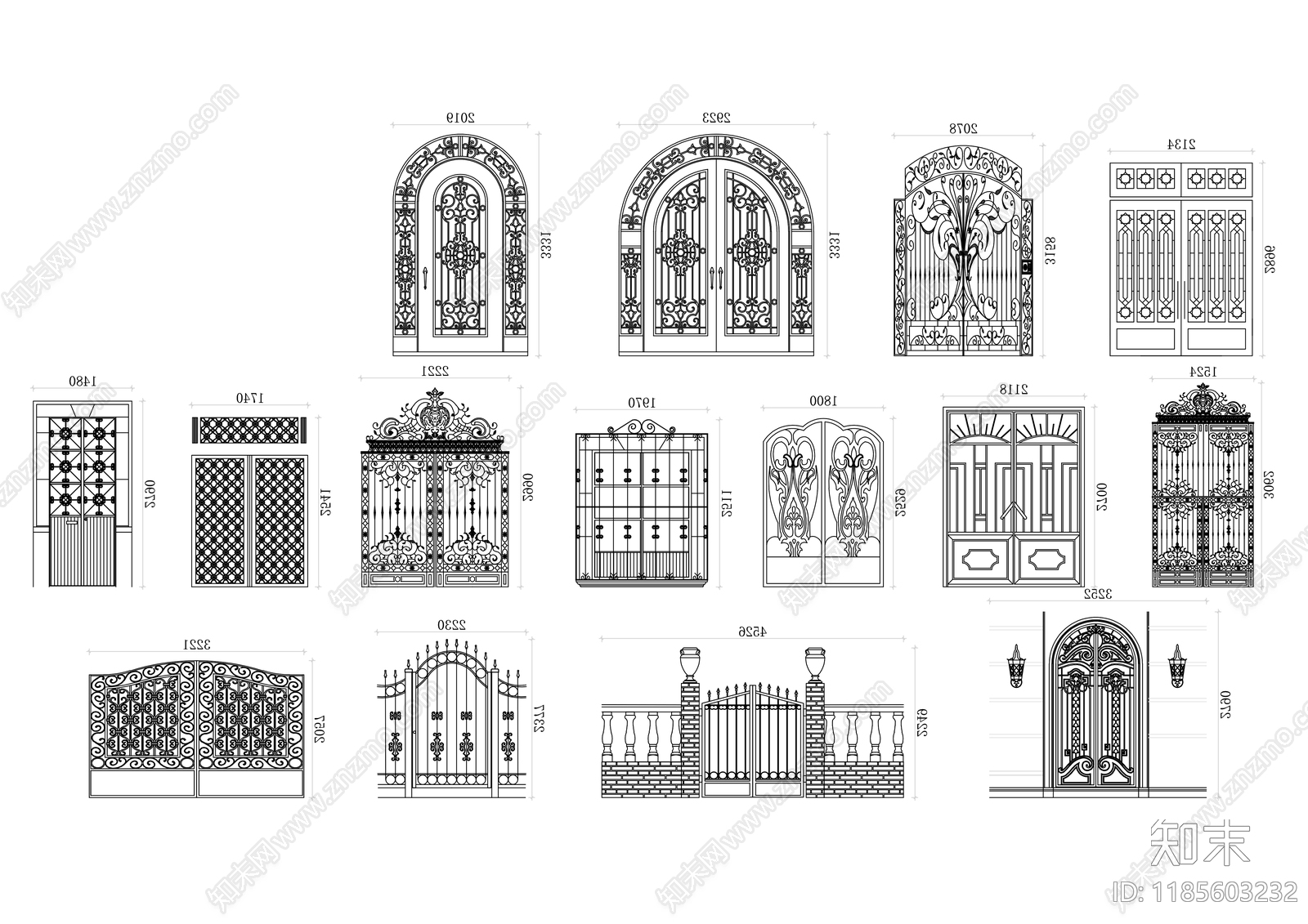 欧式综合门窗施工图下载【ID:1185603232】